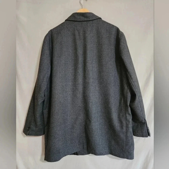 Men's Pronto Uomo Wool Coat, Gray/Black, Size Large, Pre-Owned - Picture 2 of 7